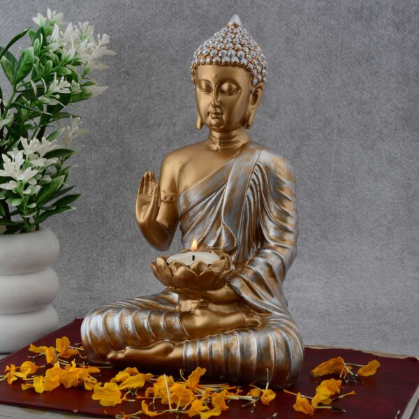 Buddha Idol Statue Showpiece Gift Gifting Item Polystone Home Decor Decoration