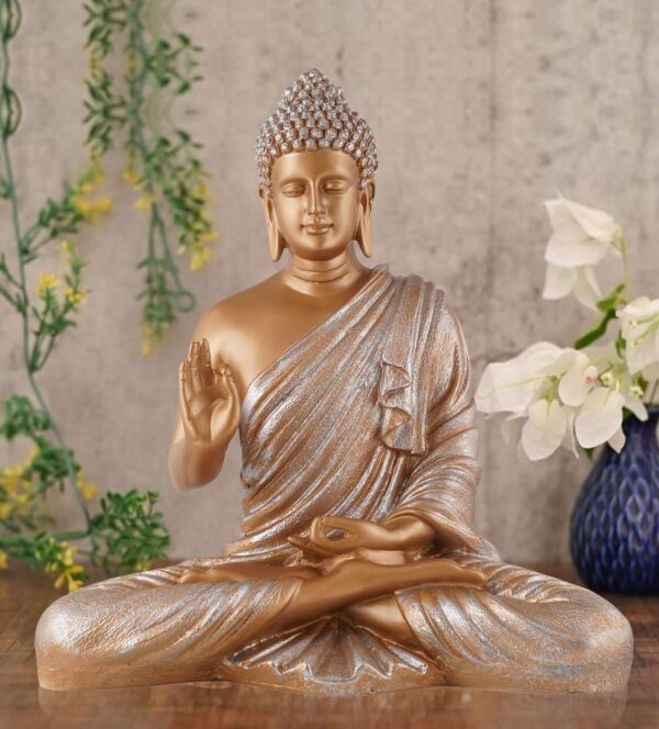 Buddha Idol Statue Showpiece Gift Gifting Item Polystone Home Decor Decoration - Image 4