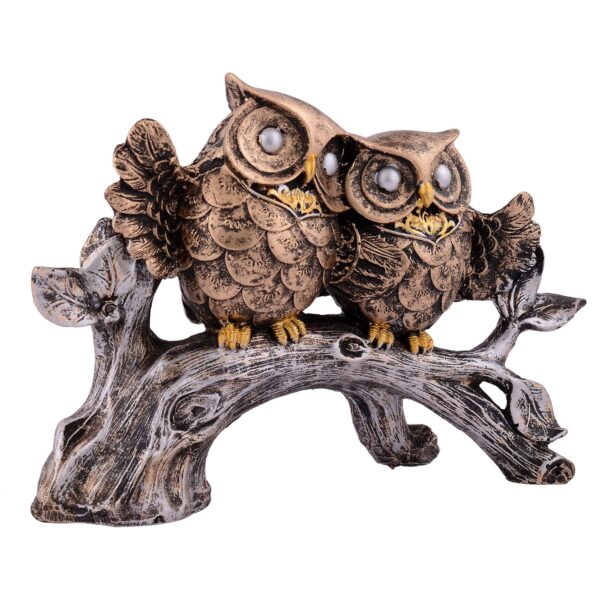 Owl Family Sitting on Tree Decorative Bird Showpieces Statue for Home Decor Living Room Bedroom Wall Shelf Table Top Garden Decoration Items -2 - Image 4