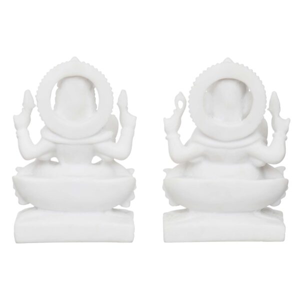 Laxmi Ganesha Idol Marble Murti For Puja Home Diwali Decoration Gifts - Image 2