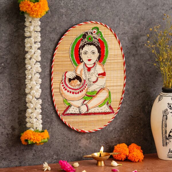 Bamboo Hand Crafted Wall Hangings Of Kanha Ji For Home Decor | Bamboo Art For Wall Decor